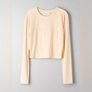 1-01 Babaton Aritzia Artemis Long Sleeve Bustier Top